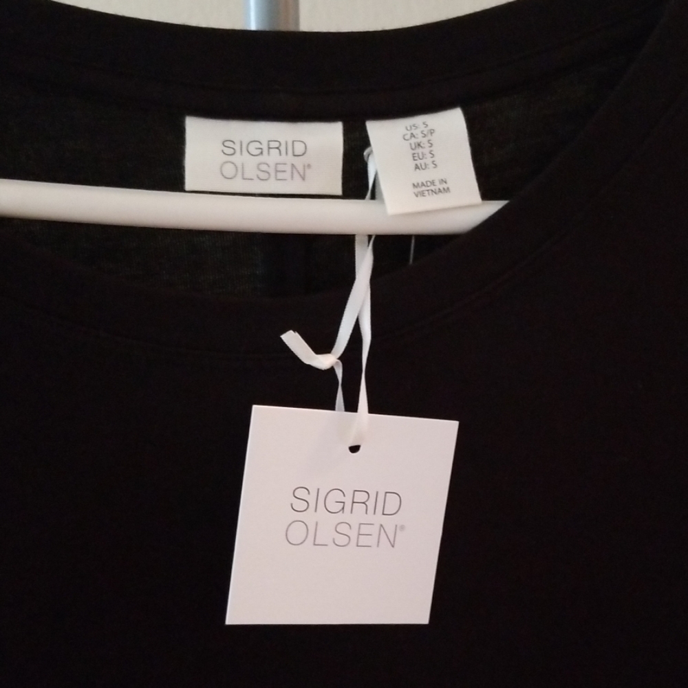 Sigrid Olsen Black Stretchy A-line Dress S - Picture 2 of 3